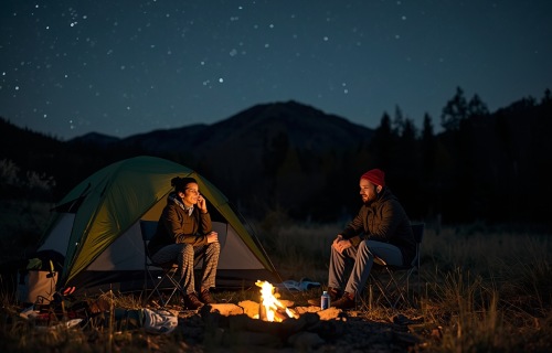 کمپینگ دو نفره در شب